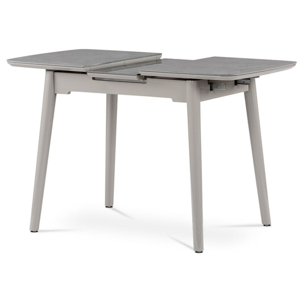 eoshop Jedálenský stôl 90+25x70 cm, keramická doska šedý mramor, masív, šedý vysoký lesk HT-400M GREY